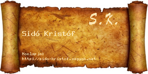 Sidó Kristóf névjegykártya